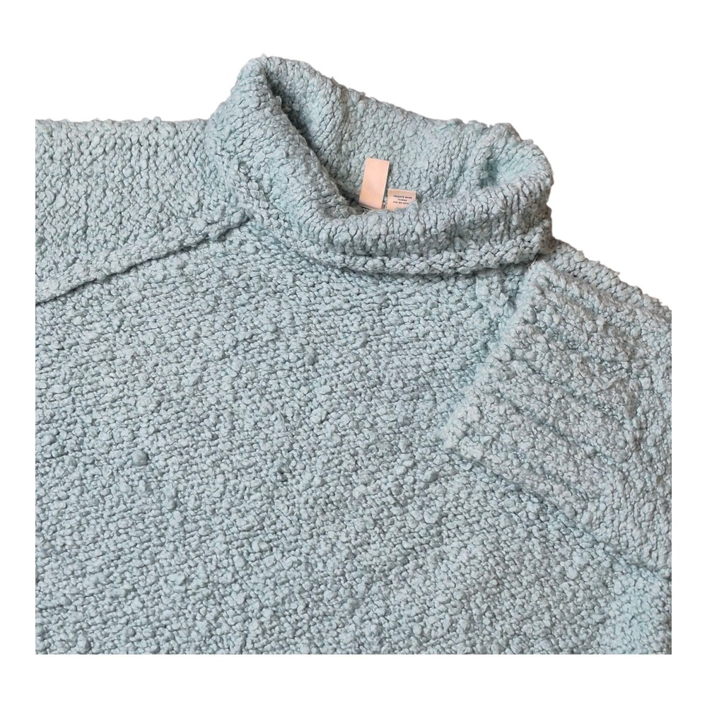Moth Anthropologie Juliette Chunk Knit Sweater Mock Turtleneck Blue Women's XS